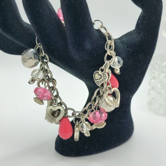 Paparazzi completely innocent pink silver charm bracelet - Picture 1 of 6